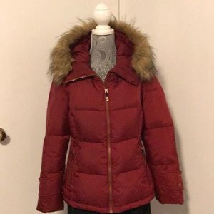 Calvin Klein burgundy down jacket